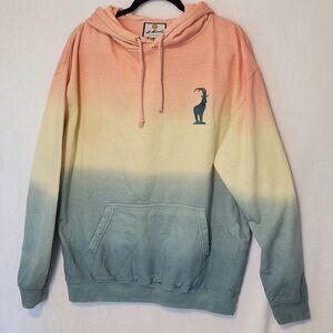 St. Moritz Men's XL Pullover Hoodie Ombre Ski Resortwear Alpine Ibix Embroidery